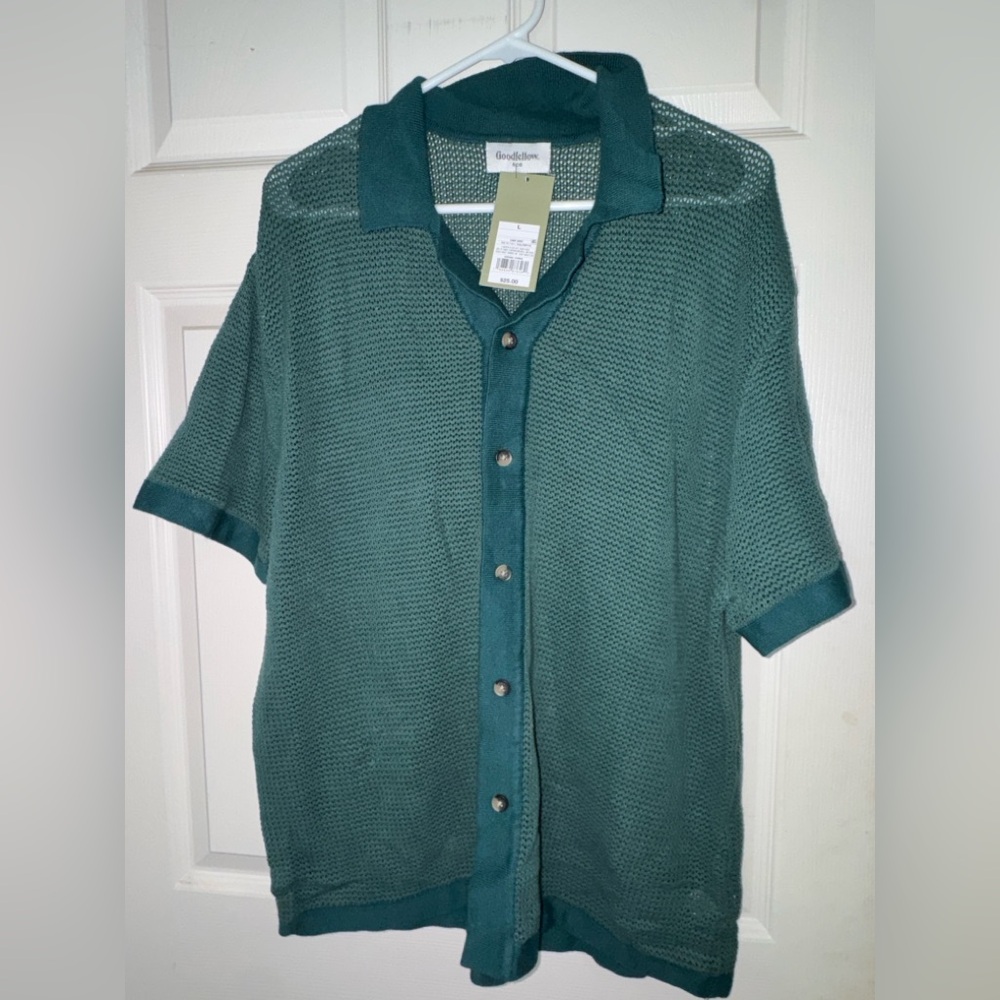Goodfellow & Co Teal Knit Short Sleeve Shirt